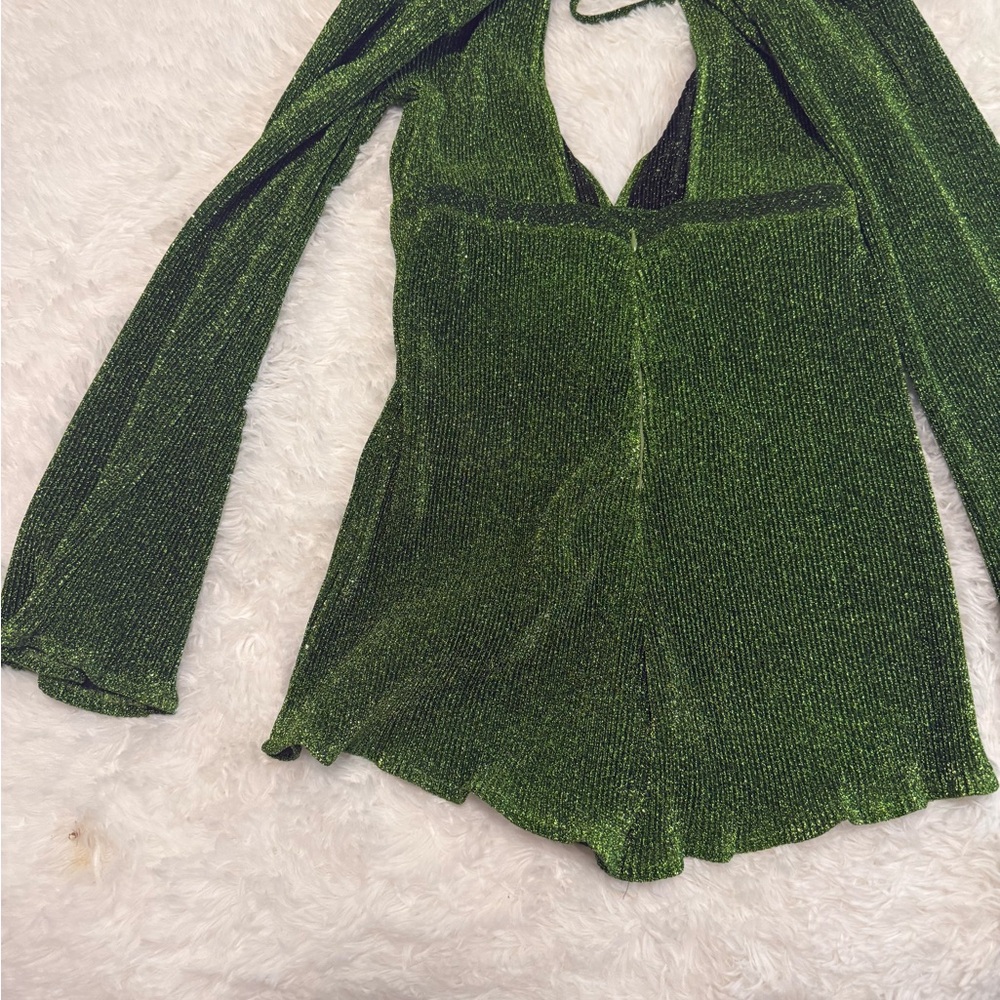 PrettyLittleThing Emerald Shimmer Romper